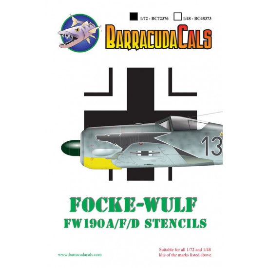 Decals for 1/72 Focke-wulf Fw-190A/F/D Airframe Stencils