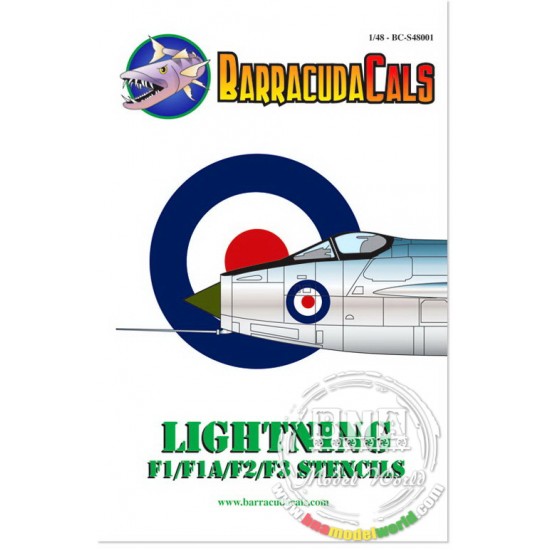 1/48 BAC Lightning F1/F2/F3 Stencils for Airfix kit