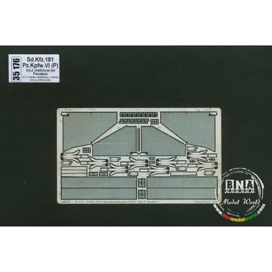 Photo-etched Fenders for 1/35 SdKfz.181 Panzer VI(P) for Dragon kit