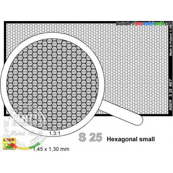 Net with Hexagonal Mesh 1.5mm x 1.4mm (Dimensions: 75mm x 42mm)