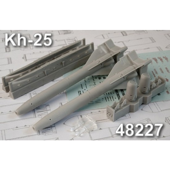 1/48 Kh-25 Short Range Air to Air Missiles Set (2pcs) & APU-68UM2 Launcher Set (2pcs)