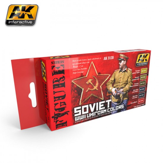 Acrylic Paint Set - WWII Soviet Uniform Colours (6 x 17ml)