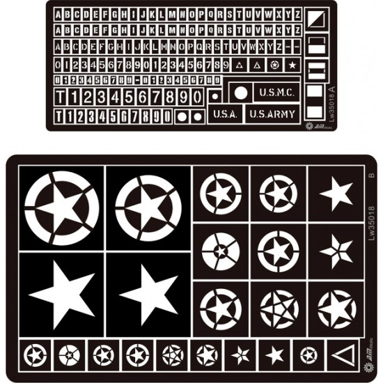 Painting Stencils for 1/35 WWII US. Vehicle Marking