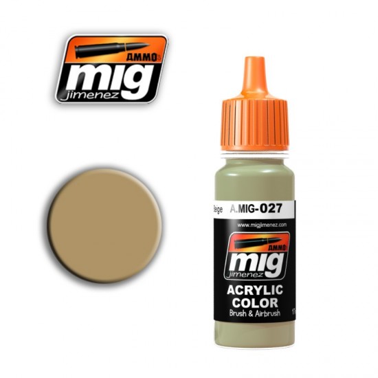 Acrylic Paint - Ral 8031 F9 German Sand Beige for Bundeswehr Camouflage (17ml)