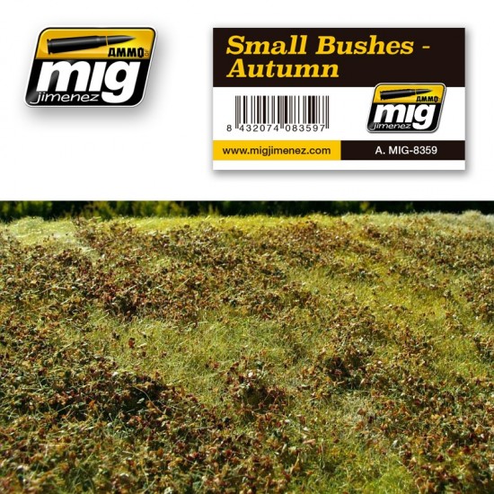 Realistic Ground Mat - Small Bushes in Autumn (Dimensions: 230 x 130 mm)