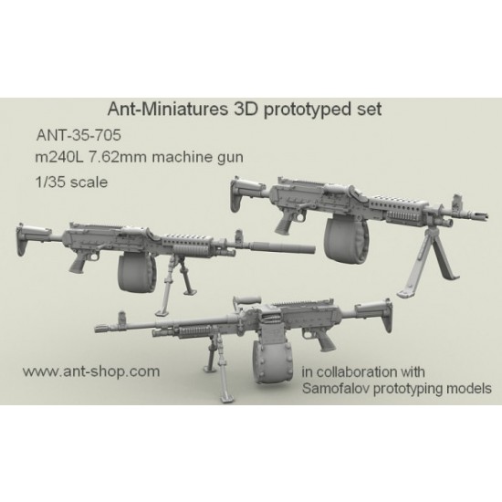 1/35 M240L 7.62mm Machine Gun with Adjustable Butt Stock