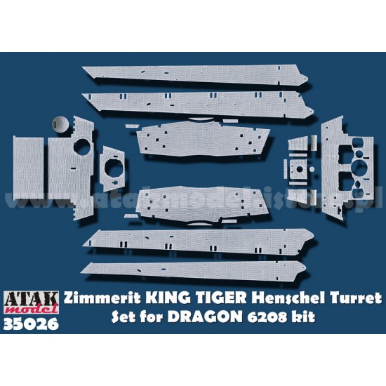 1/35 Zimmerit for SdKfz.182 King Tiger Henschel Turret (DRAGON)