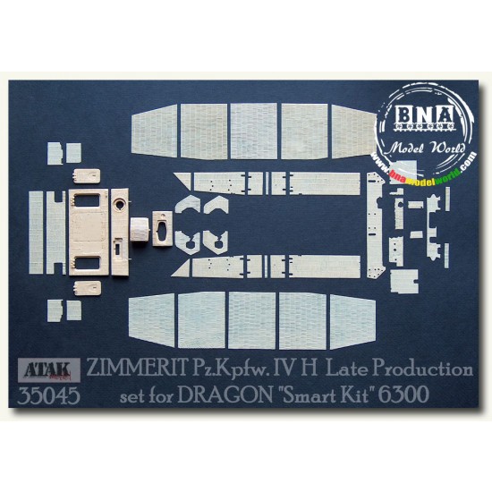1/35 Zimmerit for Panzer.IV H Late I for DRAGON #6300 (Vertical)