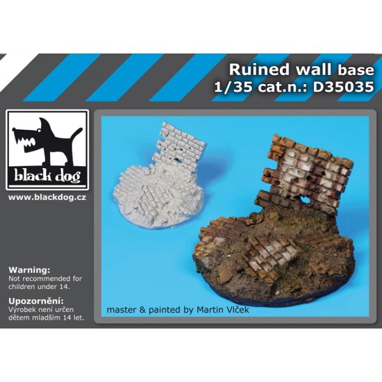 1/35 Ruined Wall Section Diorama Base (Diameter: 60mm)