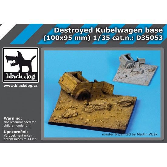 1/35 Destroyed Kubelwagen Section Diorama Base (Size: 100x95mm)