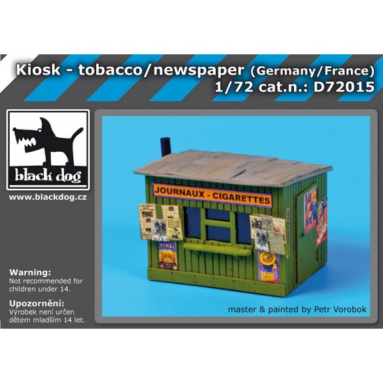 1/72 Tobacco/Newspaper Kiosk (Germany/France) Diorama Kit w/Posters (Size: 120x90mm)