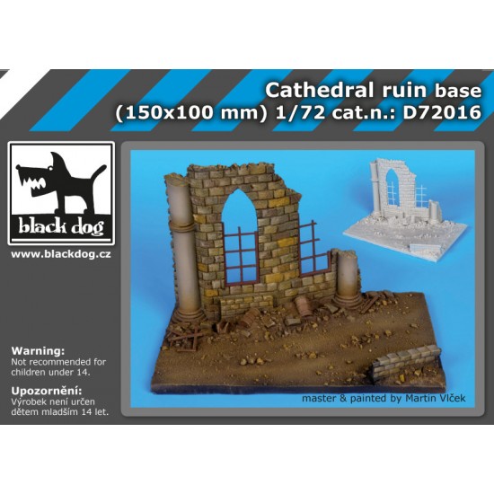 1/72 Cathedral Ruin Section Diorama Base (Size: 150x100mm)