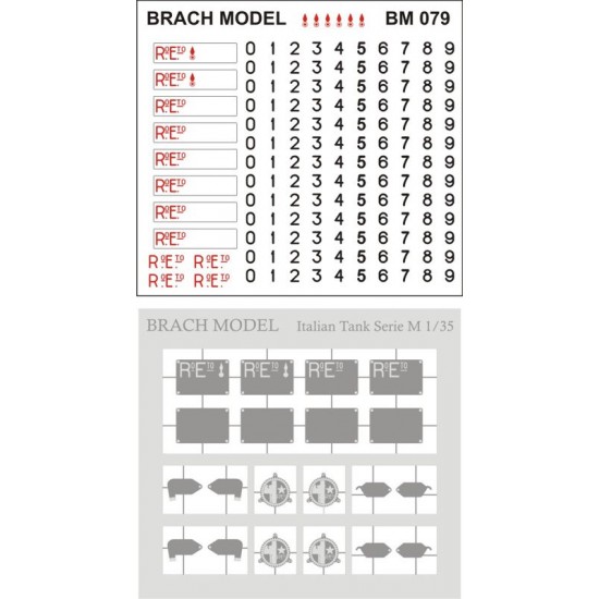 1/35 Italian Plates & Motor Vehicle Badge (Photo-etched parts & Decals)