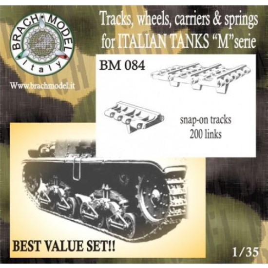 1/35 Tracks, Wheels, Carriers & Springs for Italian Tank "M" series