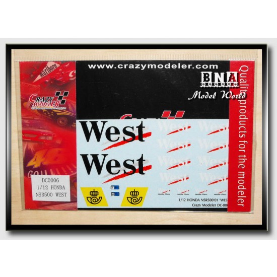 Decals for 1/12 Honda NSR500'01 WEST