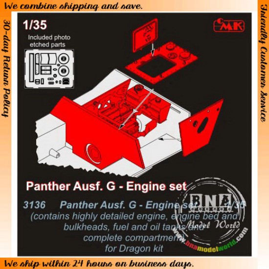 Engine set for 1/35 WWII German Panther Ausf.G for Dragon kit