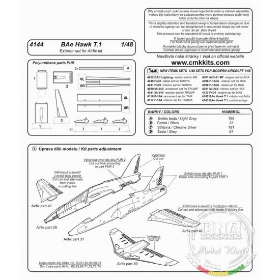 1/48 BAE Hawk Control Surfaces for Airfix kits