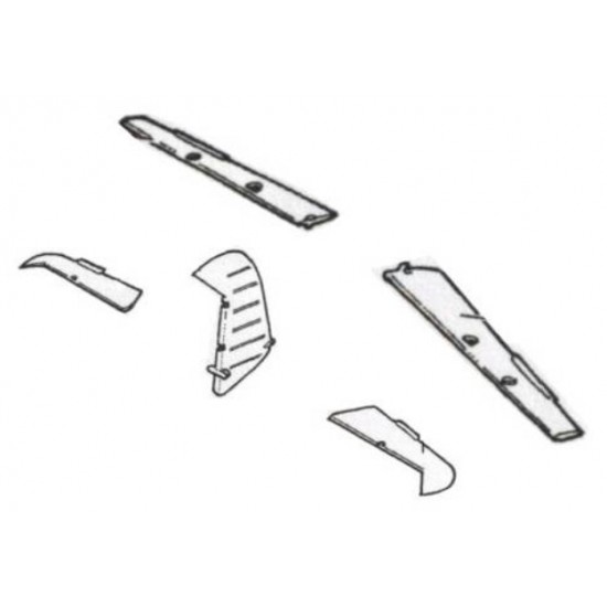 Control Surfaces set for 1/48 WWII German Bf 109K for Hasegawa kit