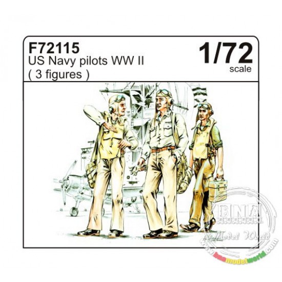 1/72 WWII US Navy Pilots (3 Figures)