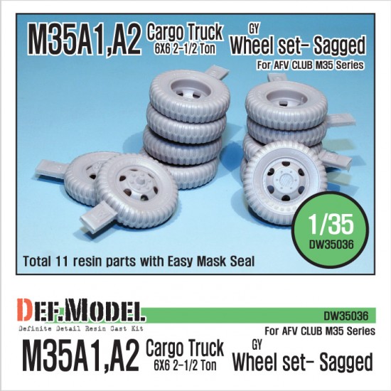 1/35 US M35A1/A2 Cargo Truck GY Sagged Wheels Set for AFV Club #35004/35034 (11 wheels)
