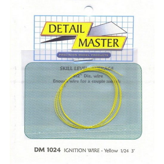 Ignition Wire - Yellow (Diameter: 0.012"/0.3mm, 2 feet) for 1/24 Cars