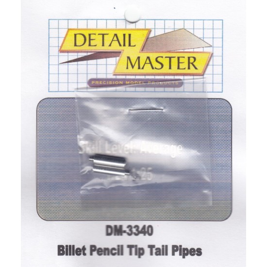 1/24, 1/25 Pencil Tip Tail Pipes 2pcs