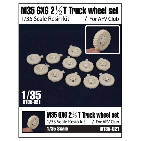 1/35 M35 6X6 2.5Ton Truck Wheels set for AFV Club kit (Resin, 11pcs)