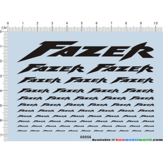 Decals - Fazer Logos (Black) for 1/12, 1/18, 1/20, 1/24, 1/43 Scales
