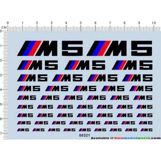 Decals - BMW M5 Logos for 1/12, 1/18, 1/20, 1/24, 1/43 Scales