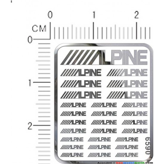Alpine Metal Logo Stickers for 1/12, 1/18, 1/20, 1/24, 1/43 Scales