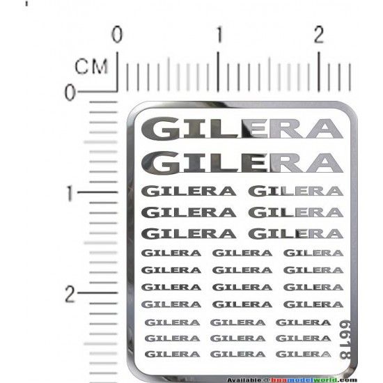 Gilera Metal Logo Stickers Vol.2 for 1/12, 1/18, 1/20, 1/24, 1/43 Scales