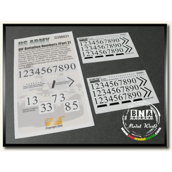 Decals for 1/35 US Army OIF Battalion Numbers (Part 2)