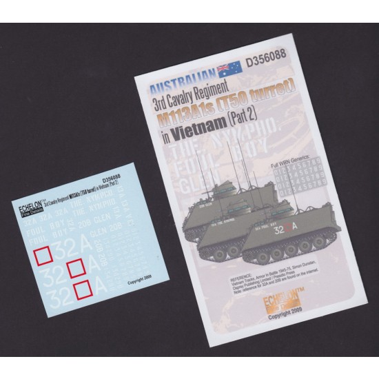Decals for 1/35 RAAC 3rd Cavalry Regiment M113A1s in Vietnam (Part 2)