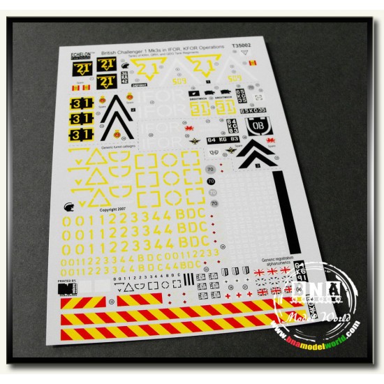 Decals for 1/35 British Challenger 1 Mk3s in IFOR, KFOR Operations