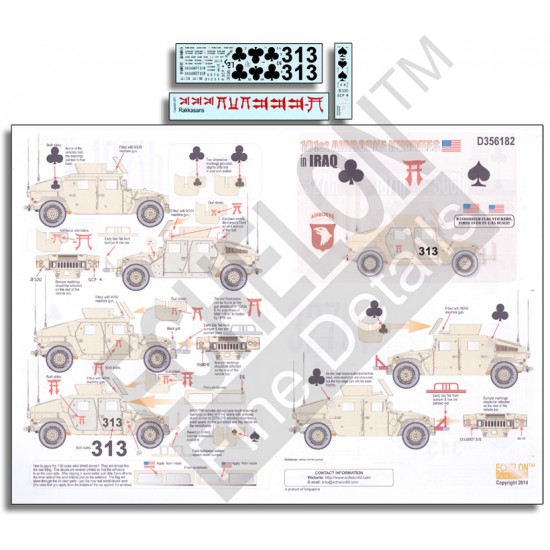 Decals for 1/35 101st Airborne Humvees in Iraq