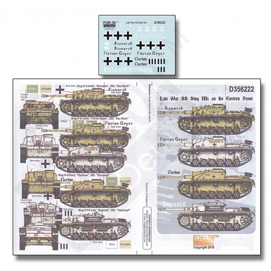 1/35 Late War SS Stug IIIs on the Eastern Front (water-slide decals)