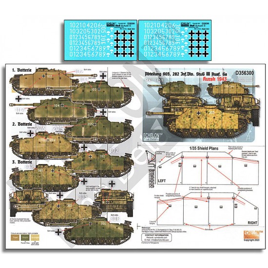 Decals for 1/35 Abteilung 905 282 Inf.Div. StuG III Ausf.Gs
