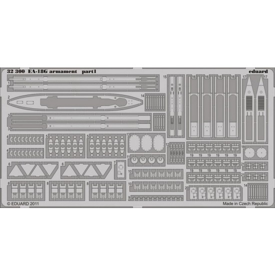 Photo-Etched set for 1/32 EA-18G Armament for Trumpeter kit (2 sheets)