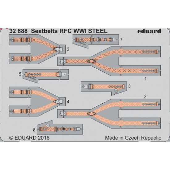 1/32 WWI RFC Seatbelts (Steel, 1 Photo-Etched Sheet)