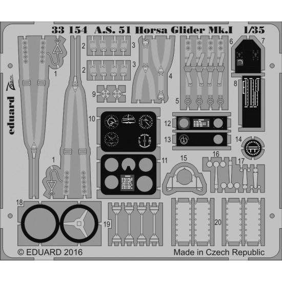 1/35 Airspeed A.S.51 Horsa Glider Mk.I Interior Detail Set for Bronco kits (1 PE sheet)