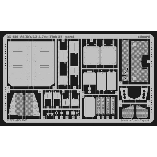Photoetch for 1/35 German SdKfz.7/2 37mm Flakvierling 37 for Tamiya kit