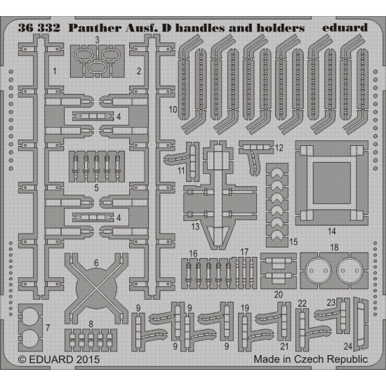 1/35 Panther Ausf.D Handles and Holders for Tamiya kit #35345 (1 PE sheet)