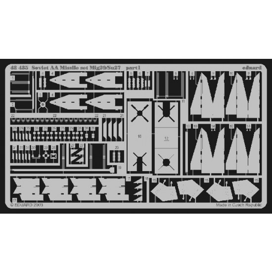 Photoetch for 1/48 Soviet AA Missile Mig-29/Su-27 for Academy kit