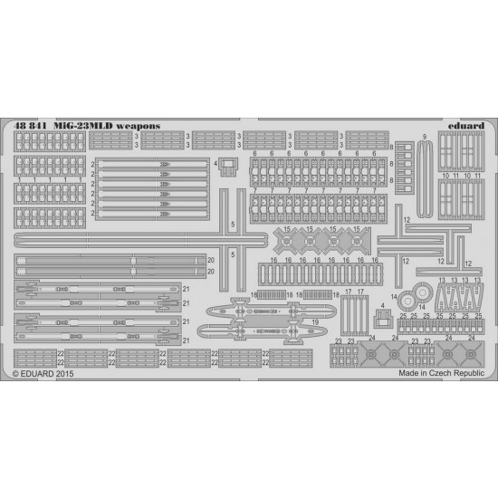 1/48 Mikoyan MiG-23MLD Weapons Set for Trumpeter kit 02856 (1 Photo-Etched Sheet)