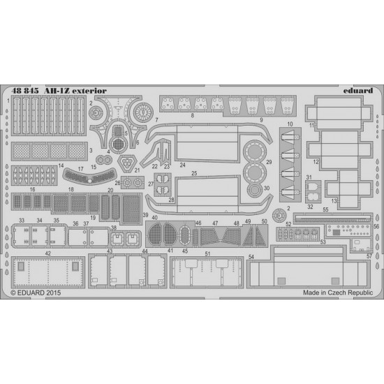 1/48 Bell AH-1Z Exterior Detail-up Set for Kittyhawk 80125 kit (1 Photo-Etched Sheet)