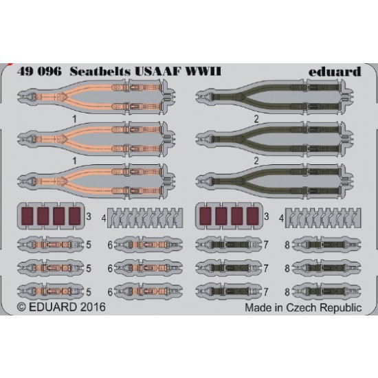 1/48 WWII USAAF Seatbelts (Steel, 1 Photo-Etched Sheet)