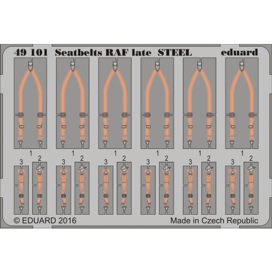 1/48 RAF Late Seatbelts (Steel, 1 Photo-Etched Sheet)