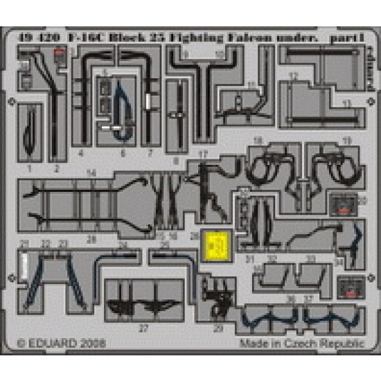 Colour Photoetch for 1/48 F-16C Block 25 Undercarriage for Tamiya kit