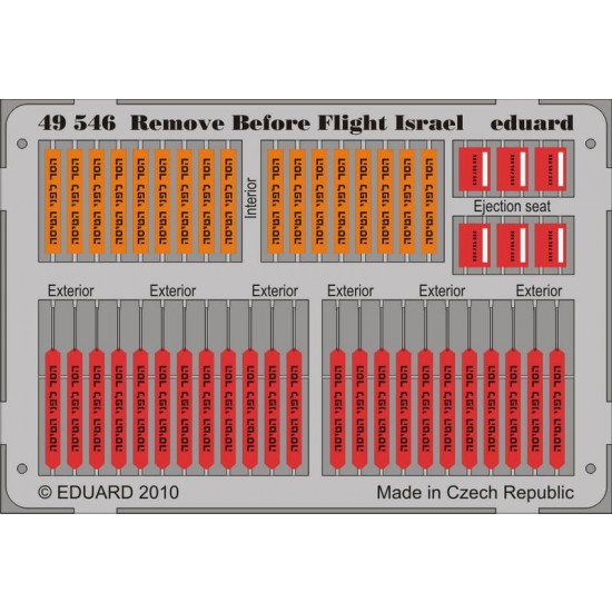 Colour Photoetch for 1/48 Remove Before Flight - Israel