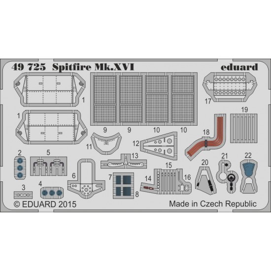 1/48 Supermarine Spitfire Mk.XVI Detail Set for Eduard kit (1 Photo-Etched Sheet) 